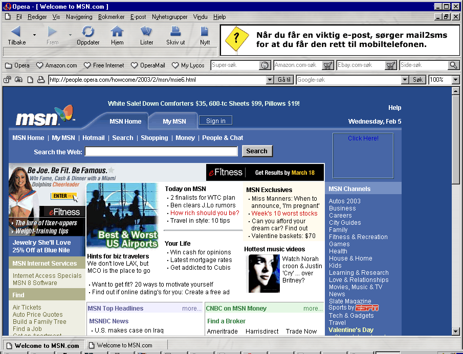 Opera6 showing MSIE's content
